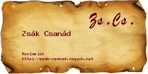 Zsák Csanád névjegykártya